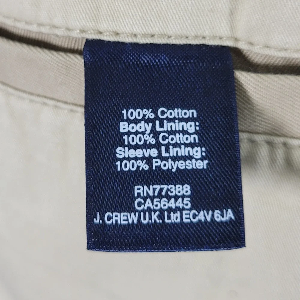 J.Crew Men's Sport Coat Blazer Two Button Beige Cotton Size Large‎
